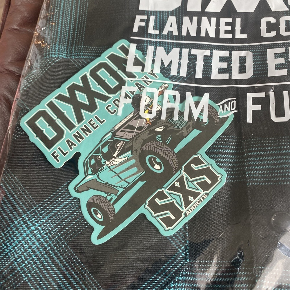 Dixxon Flannel Shirt Men's‎ XS The Trixie Snap Up Top Black Teal NWT